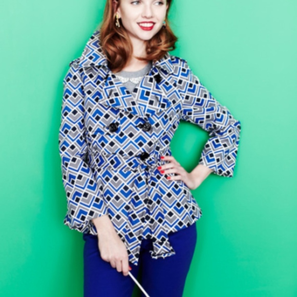 NWT $578 Kate Spade New York Lettie Printed Cotton Trench in size 0! - Picture 6 of 8